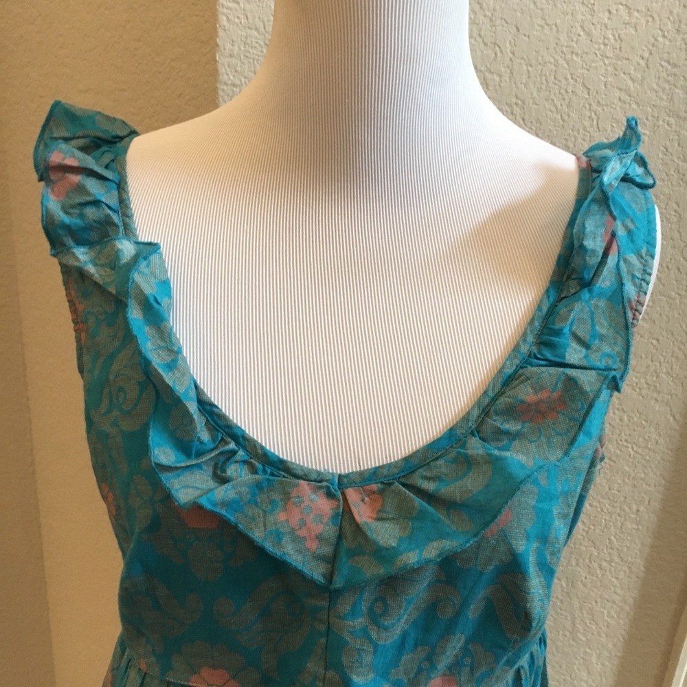 Edme & Esyllte Ruffle Lace Turquoise Top Size 2 - Picture 10 of 13